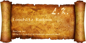 Loschitz Kadosa névjegykártya